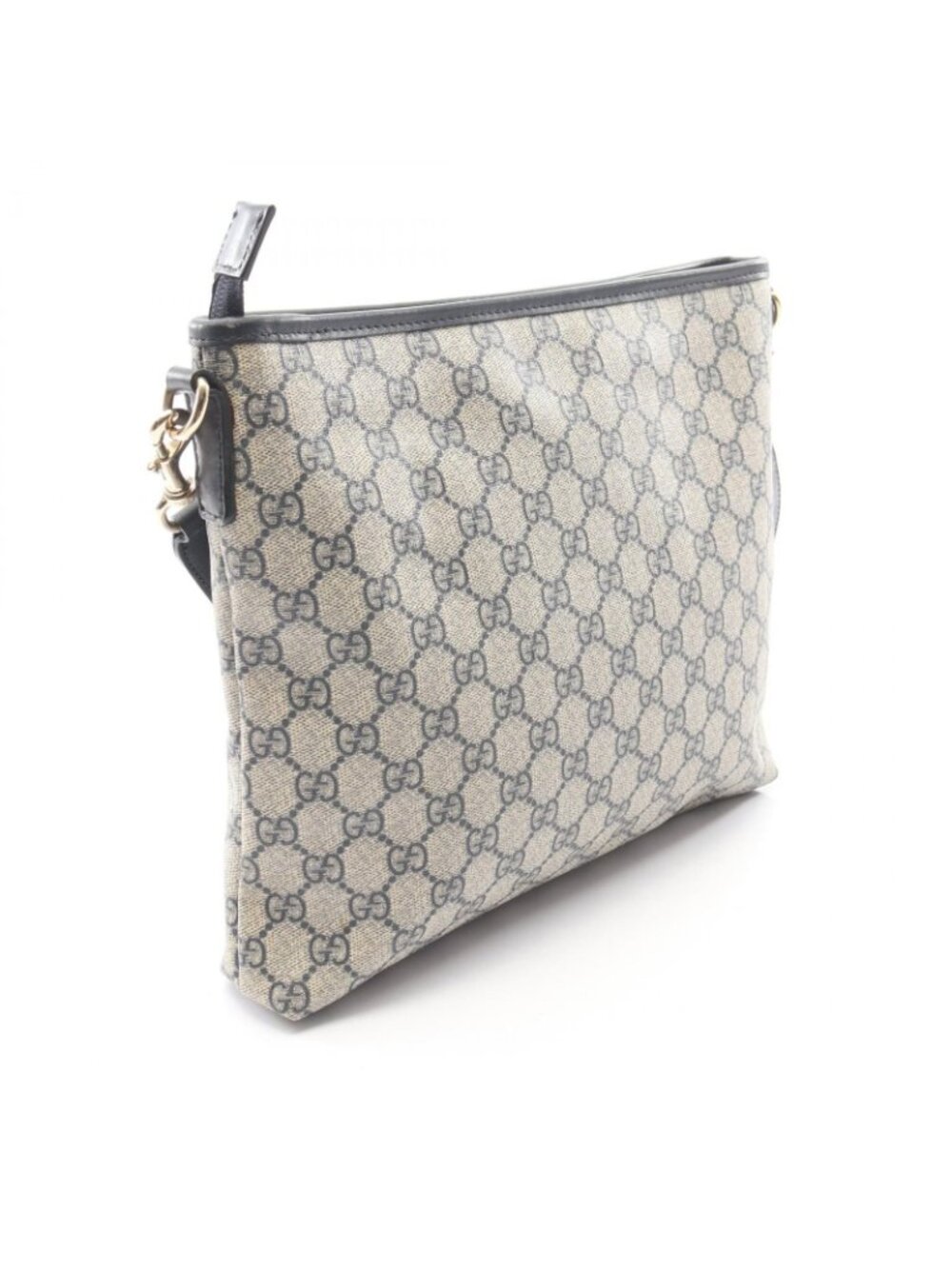 Gucci Shoulder Bag GG Supreme Sherry Line Beige Navy Canvas Leather - Picture 2 of 9
